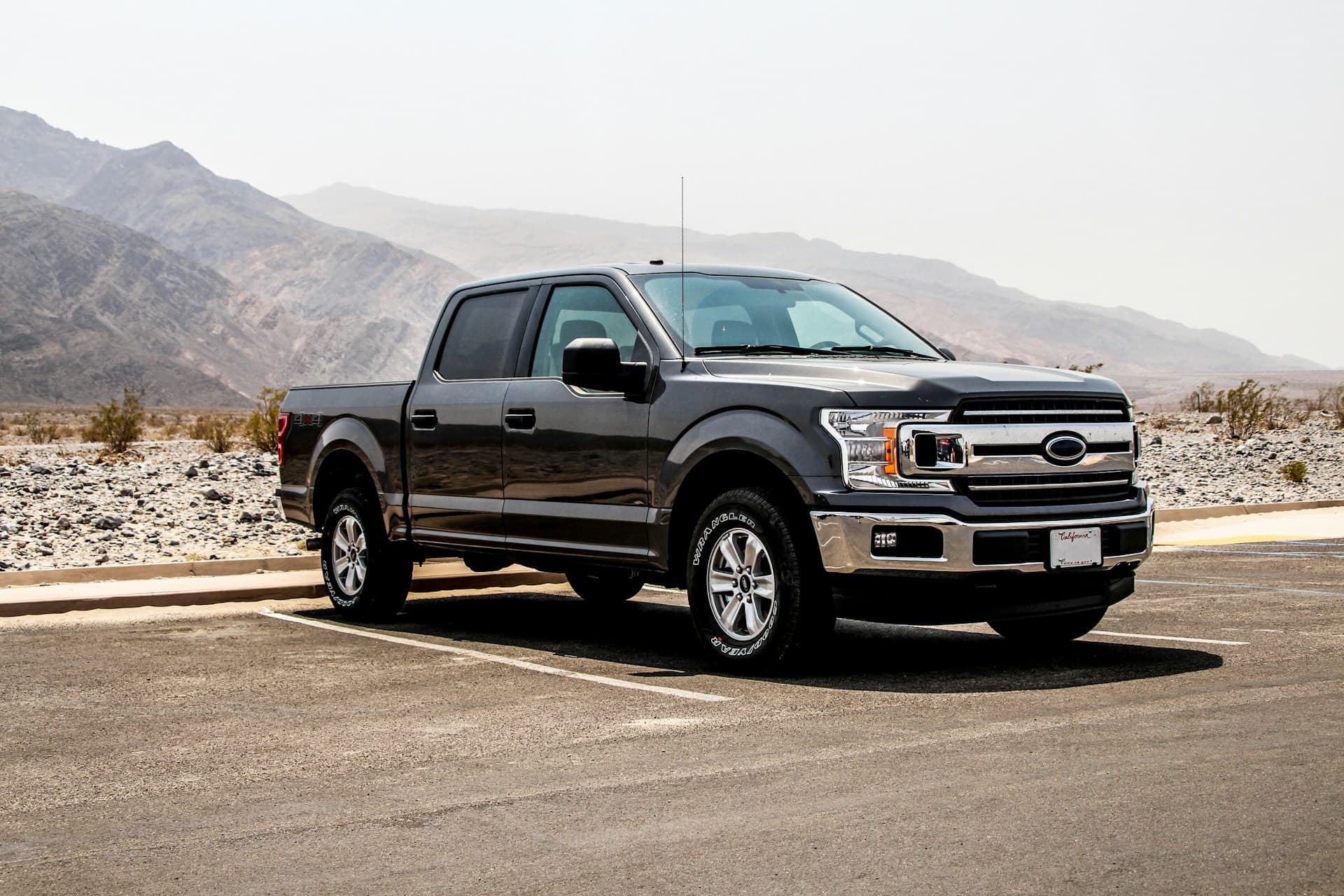 Ford F-150 with California plates parked in the open